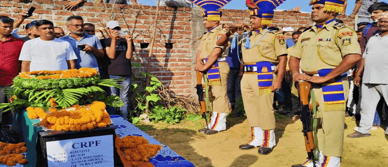 CRPF Constable Virendra Shukla Honoured with State Funeral After Fatal Road Accident Near Delhi