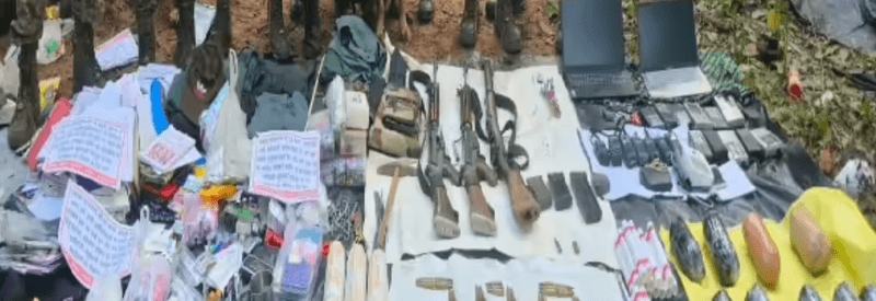 Intense Encounter Between Security Forces and Naxalites in Saranda; Large Cache of Arms and Explosives Seized